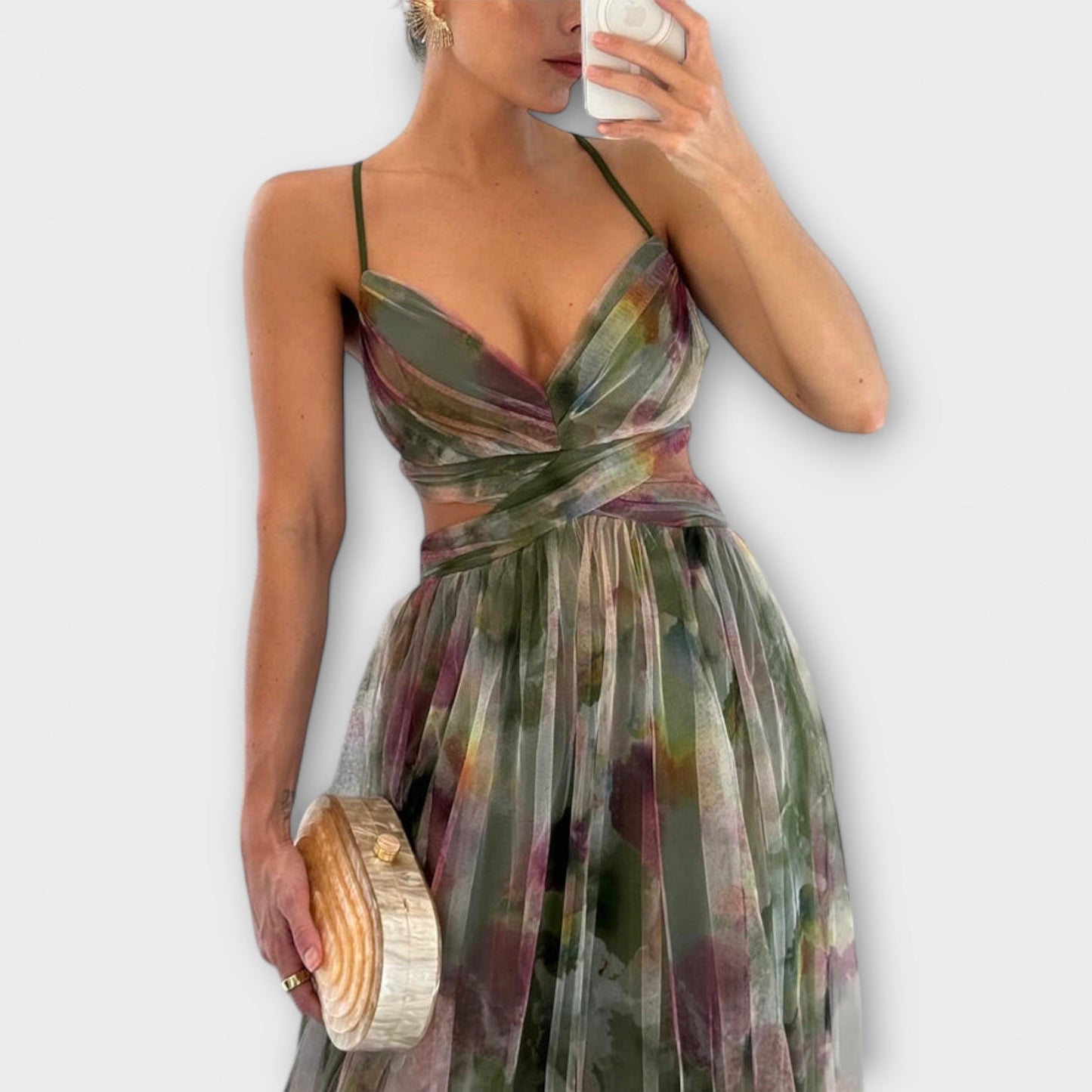 Isabella | Elegantes Mesh Maxikleid für Damen