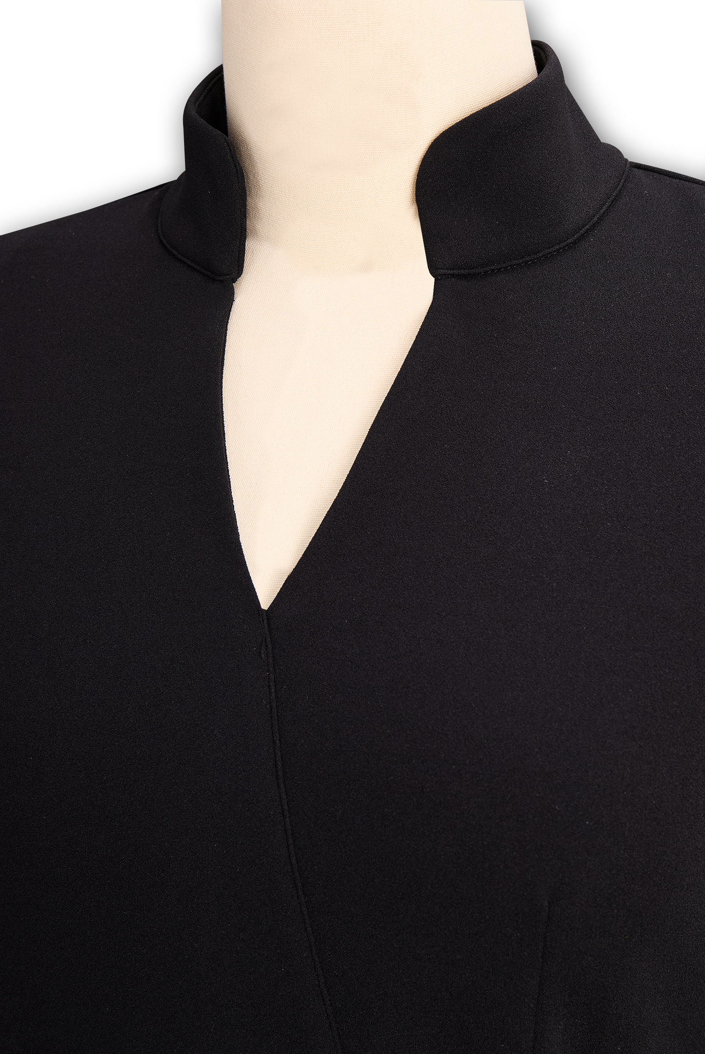 Sophie | Elegantes schwarzes Damenkleid mit Stehkragen