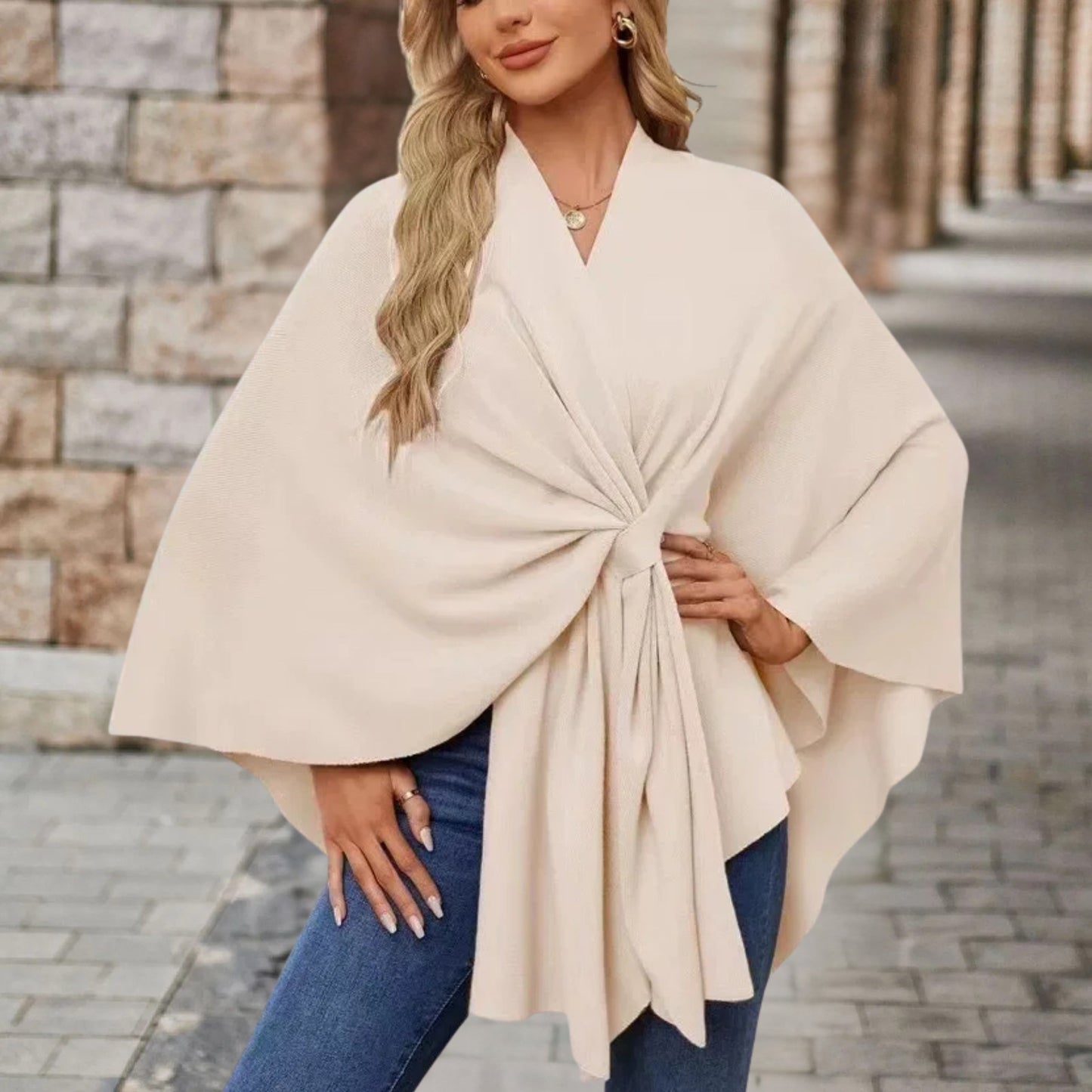 Elena | Klassischer Poncho Damen warm und elegant
