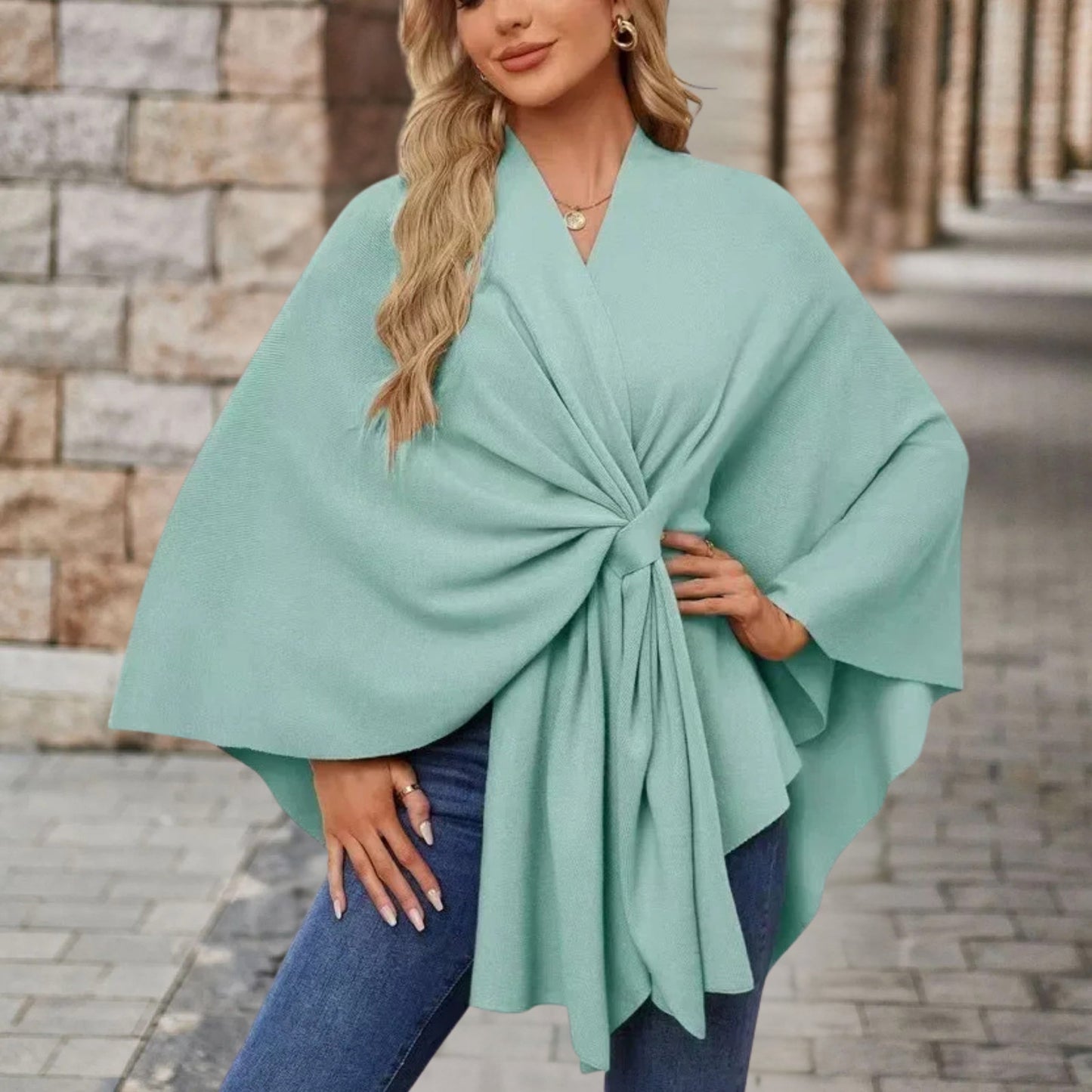 Elena | Klassischer Poncho Damen warm und elegant