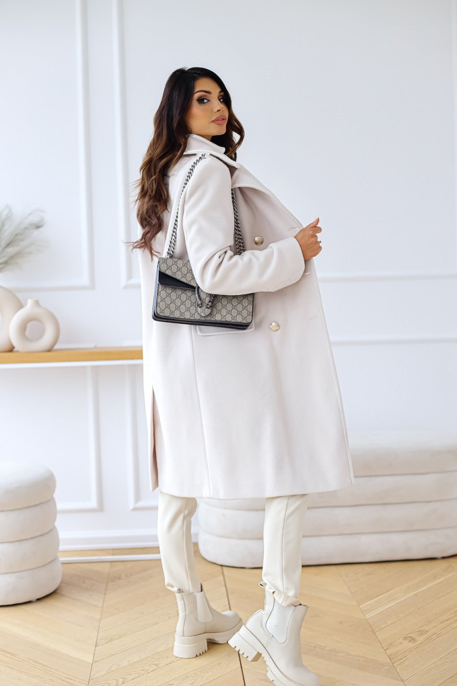 Katharina | Eleganter Damenmantel zweireihig für kühle Tage