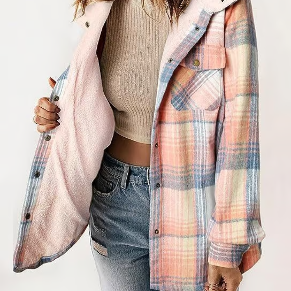 Mara | Modische Jacke für Damen mit Karo-Muster