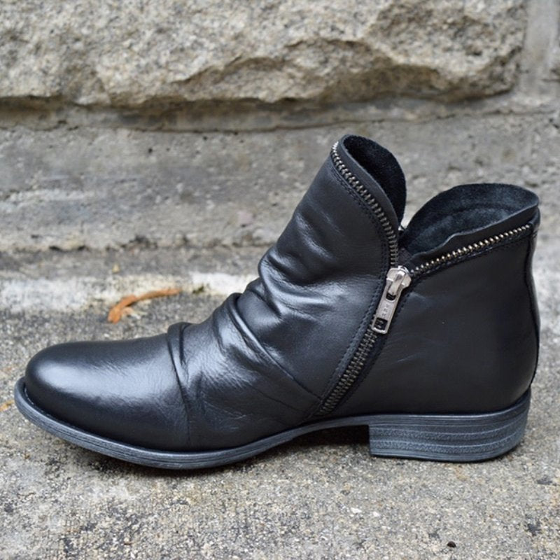 Matthias | Hochwertige Lederstiefel mit praktischem Reißverschluss