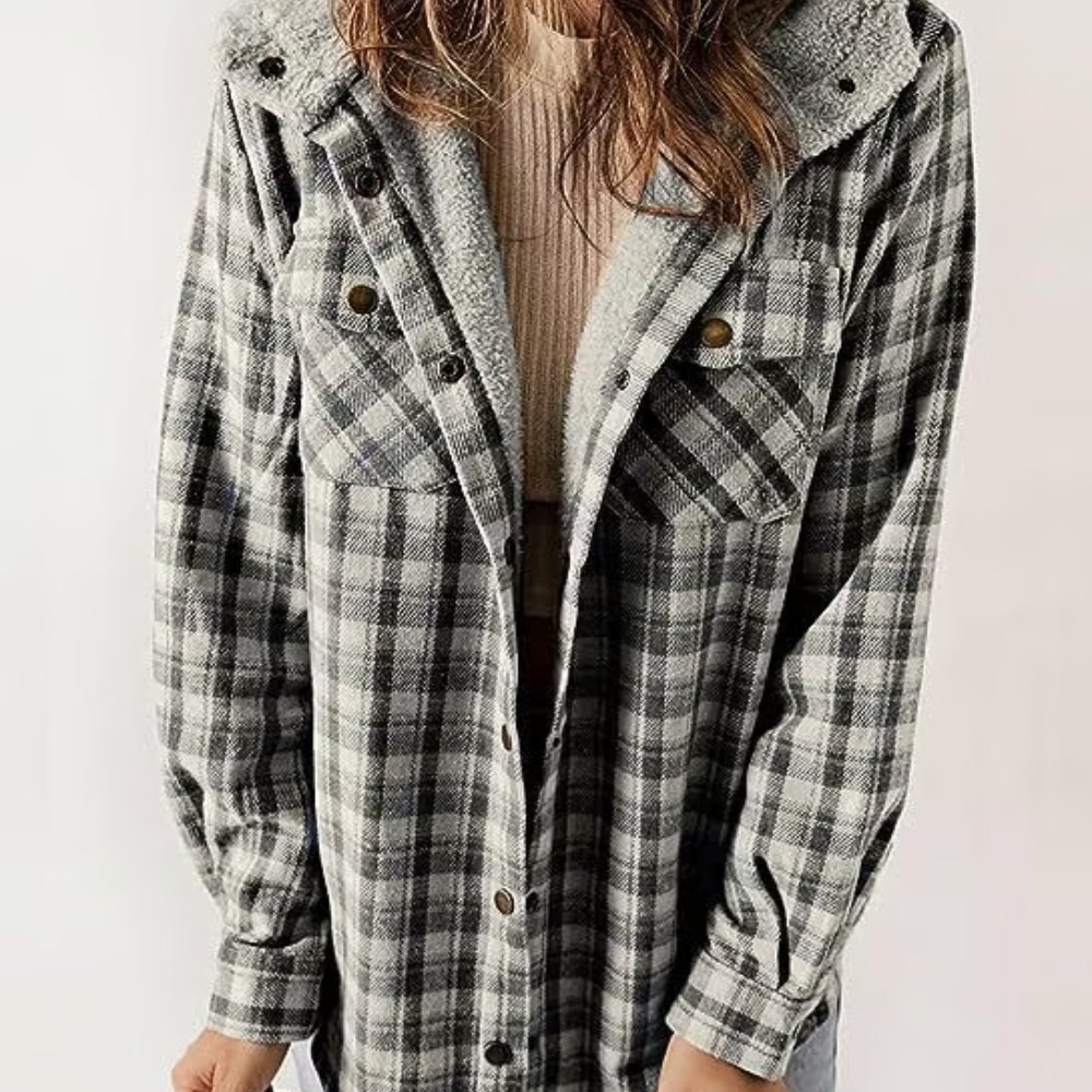 Mara | Modische Jacke für Damen mit Karo-Muster