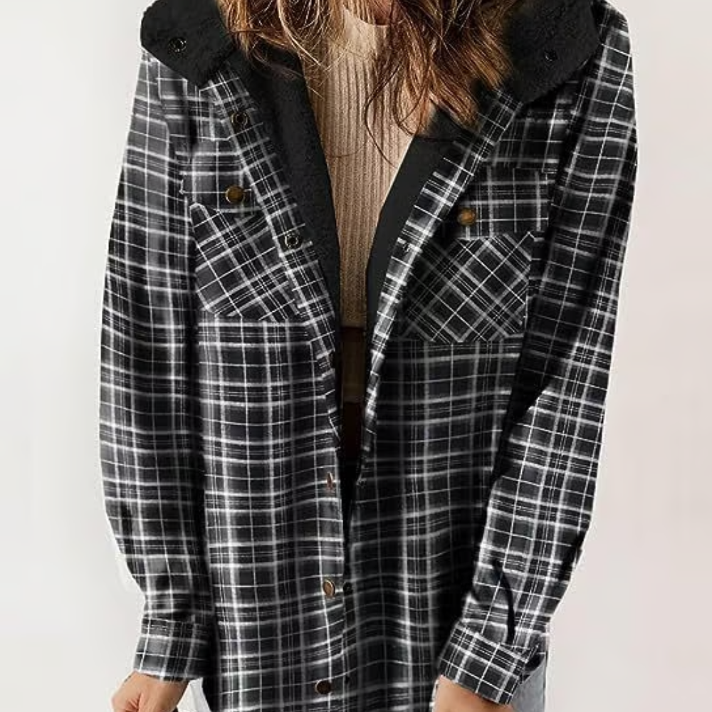 Mara | Modische Jacke für Damen mit Karo-Muster