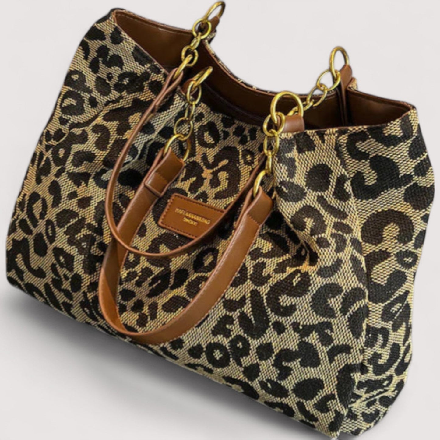 Leonie | Leopardenmuster Canvas-Shopper für Damen
