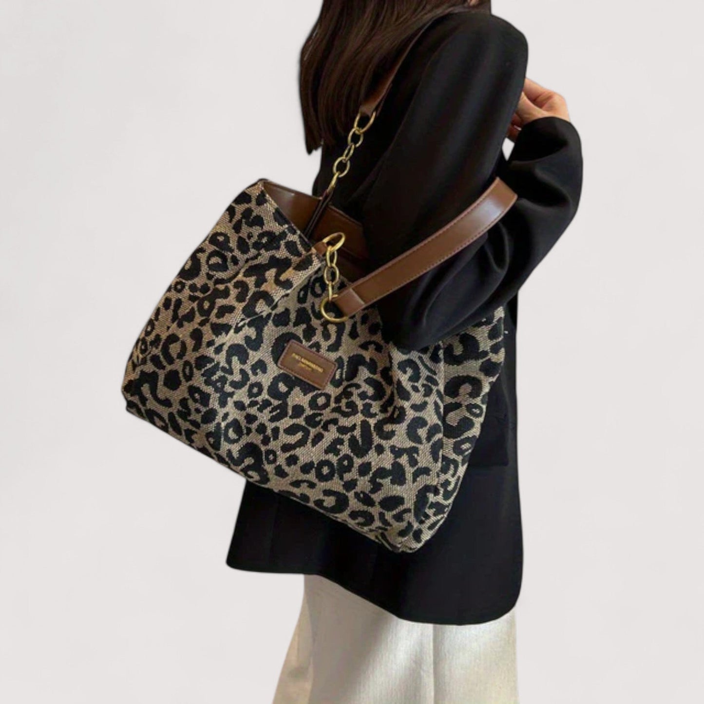 Leonie | Leopardenmuster Canvas-Shopper für Damen