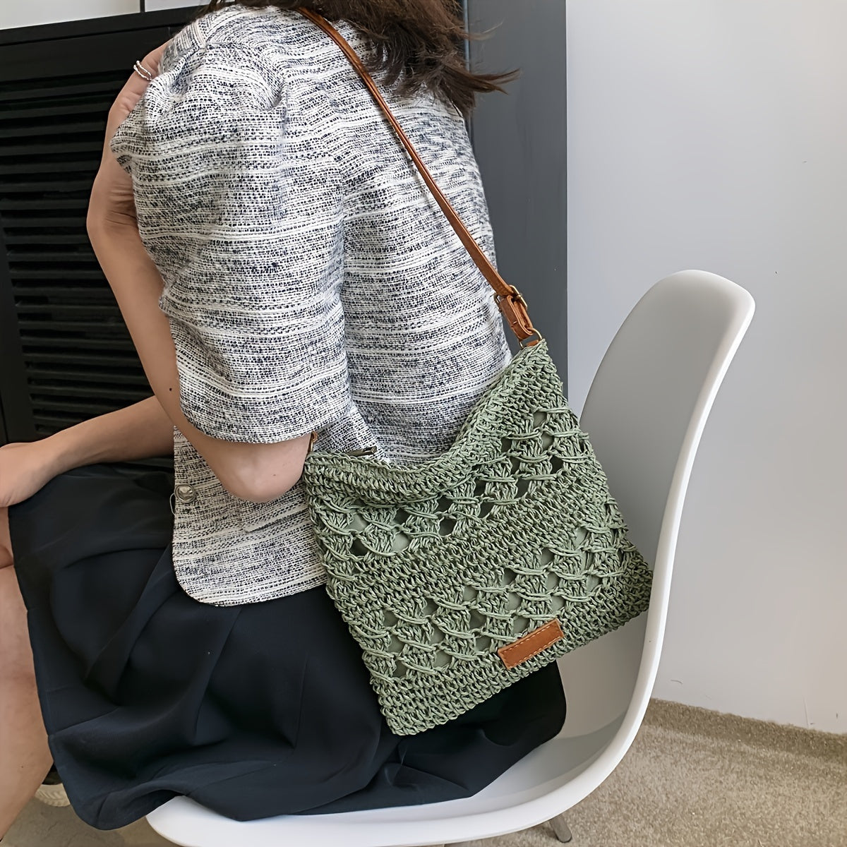 Marlene | Schultertasche im modernen gehäkelten Muster