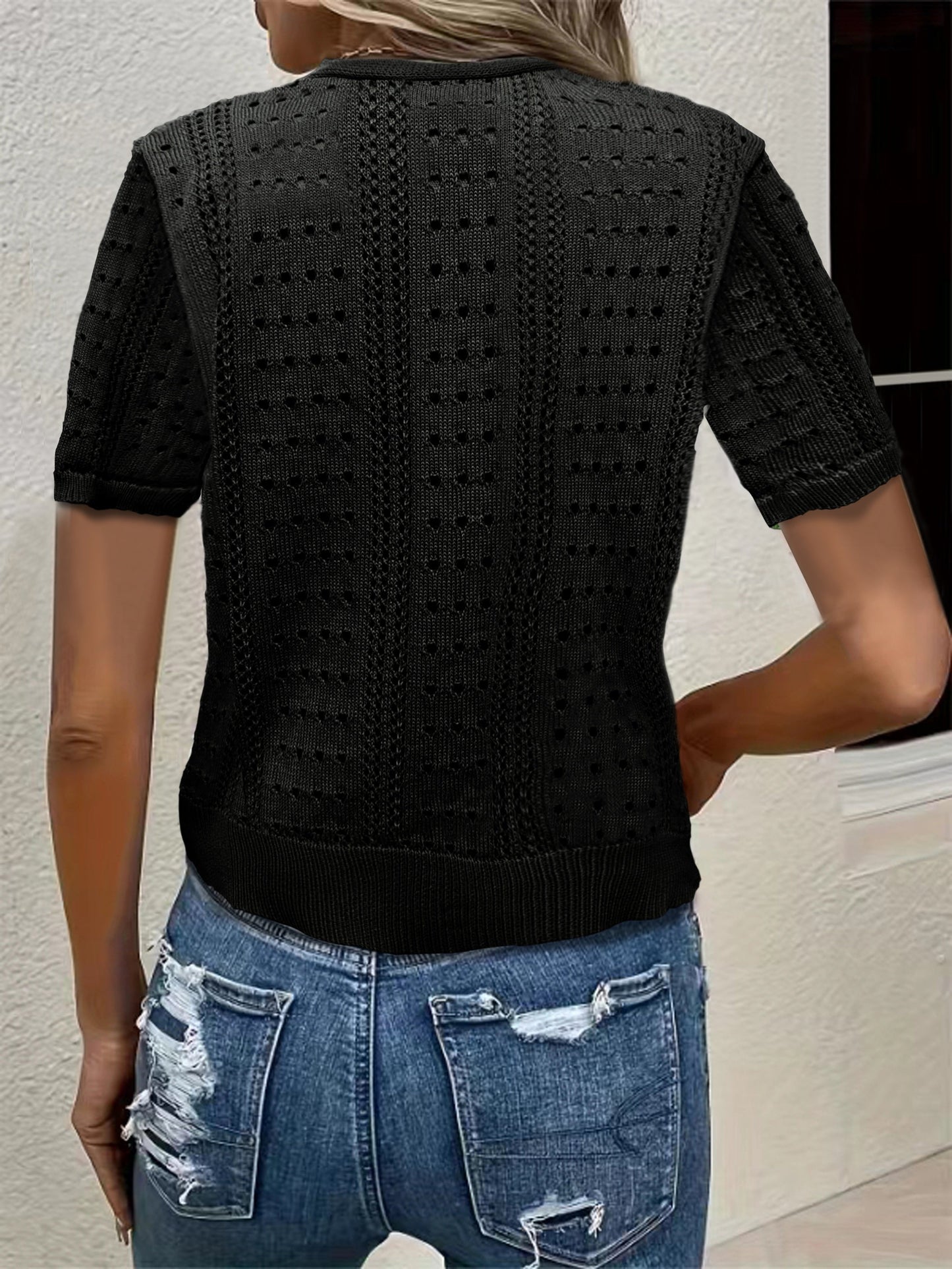 Amelia | Strickcardigan V-Ausschnitt Kurzarm