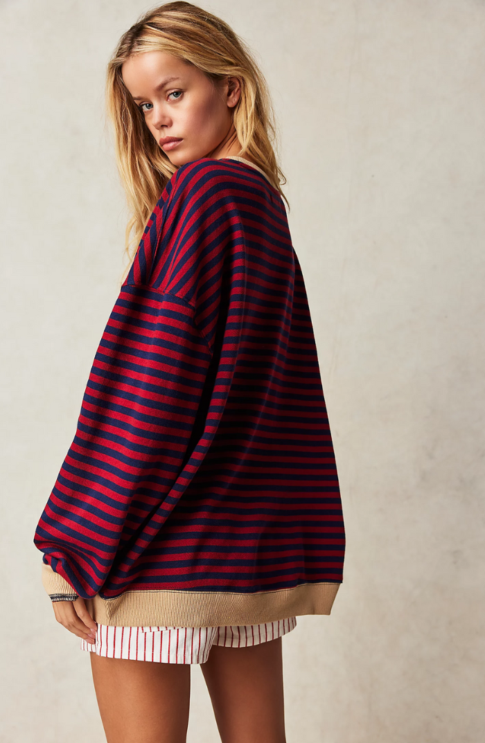 Leonie | Gestreifter Damenpullover im Oversize-Look