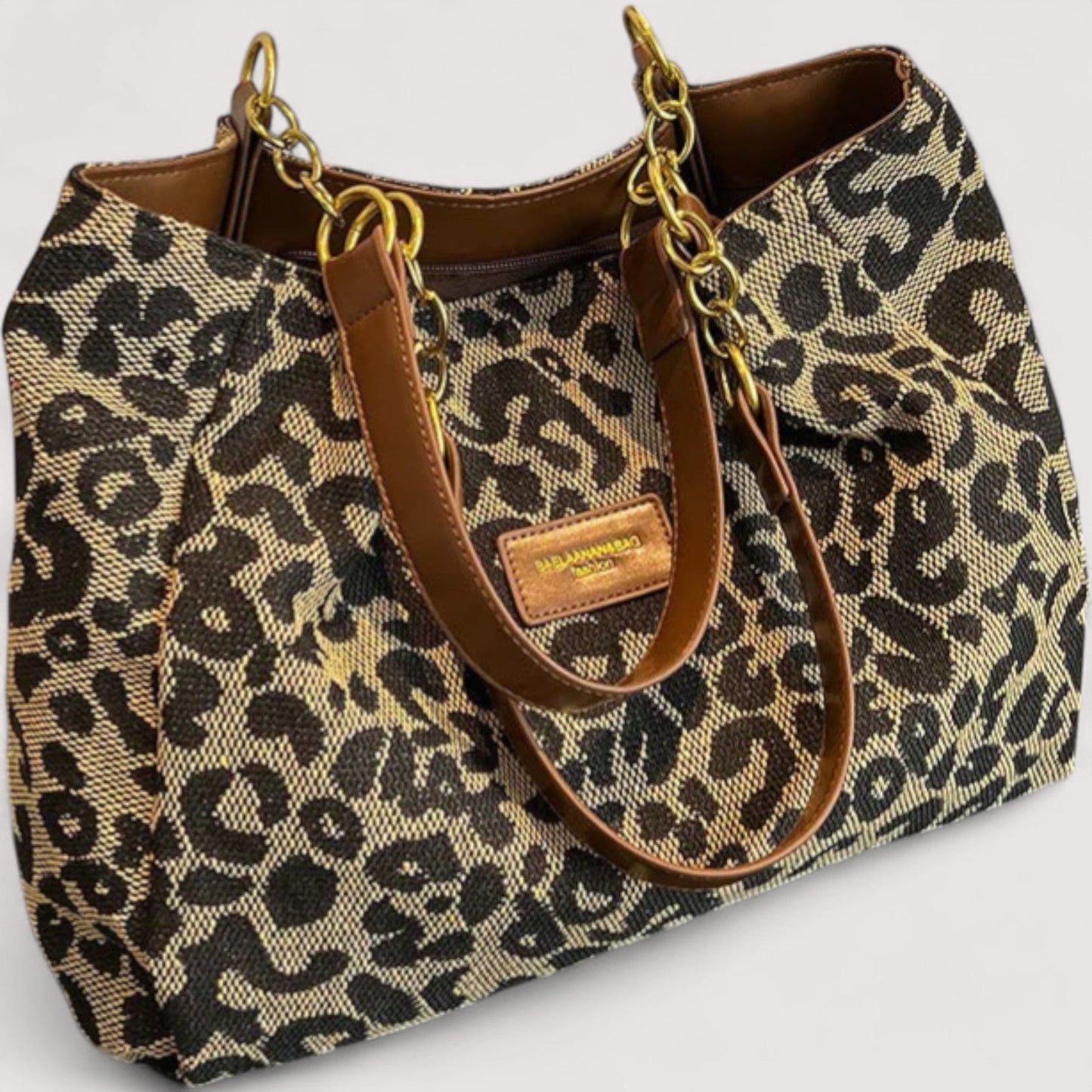 Leonie | Leopardenmuster Canvas-Shopper für Damen