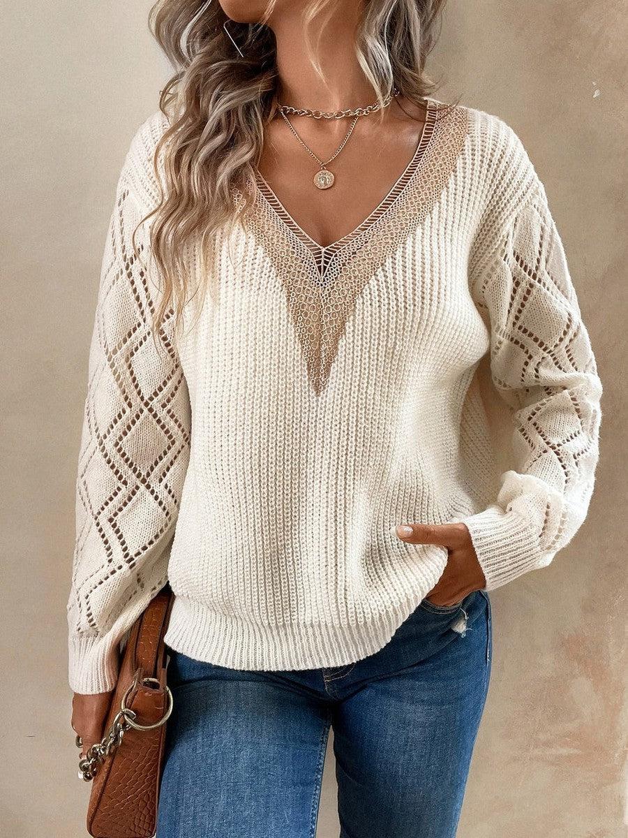 Leonie | Zeitloser Pullover mit kontrastierendem Farbblock