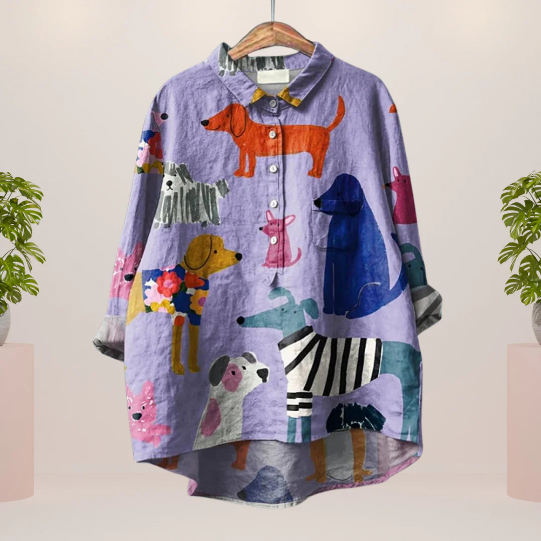 Amelie | Trendiges Kunstshirt mit Printdesign