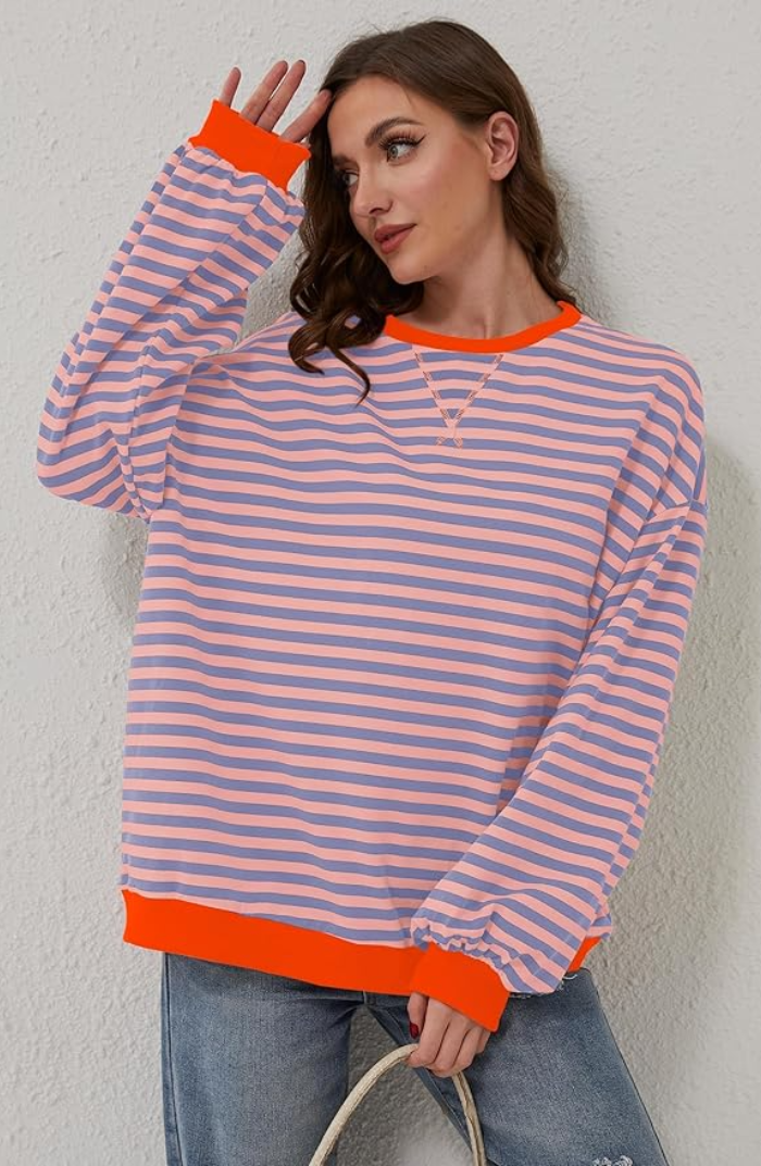 Leonie | Gestreifter Damenpullover im Oversize-Look