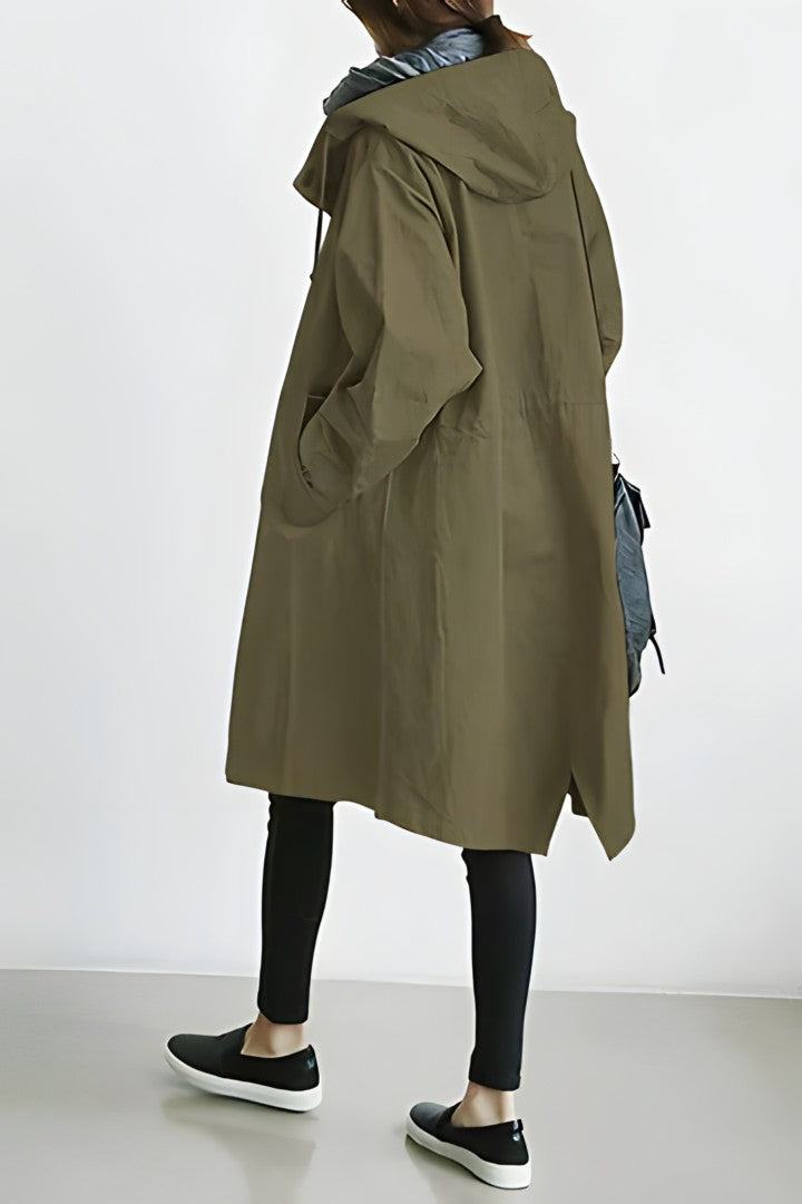 Lena | Lässiger Trenchcoat mit Kapuze für Damen