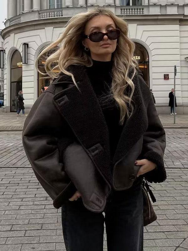 Emilia | Trendige Lederjacke mit lockerem Schnitt