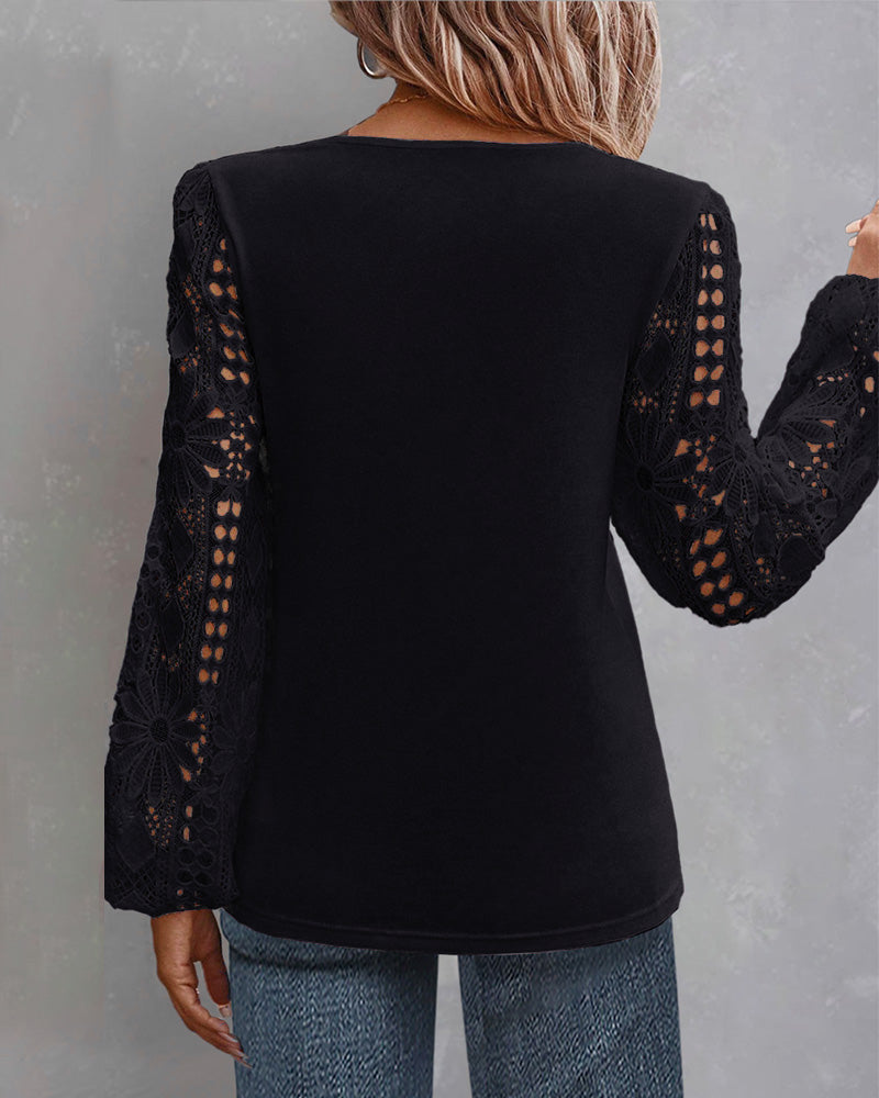 Lara | Damen Bluse casual & elegant mit feinen Spitzen