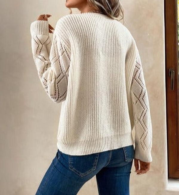 Leonie | Zeitloser Pullover mit kontrastierendem Farbblock