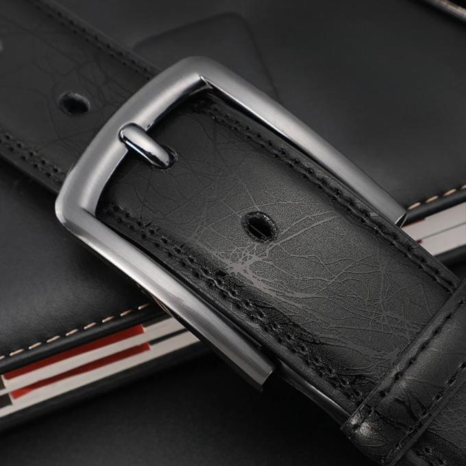 Georg | Ashford Ledergürtel Gunmetal in klarer Silhouette