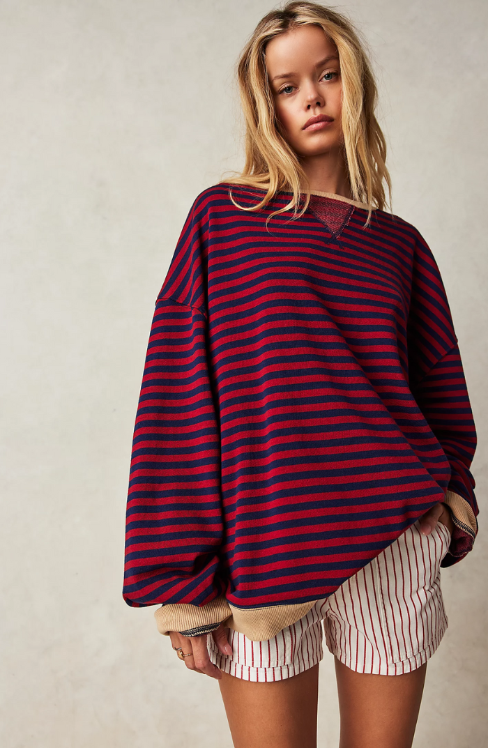 Leonie | Gestreifter Damenpullover im Oversize-Look
