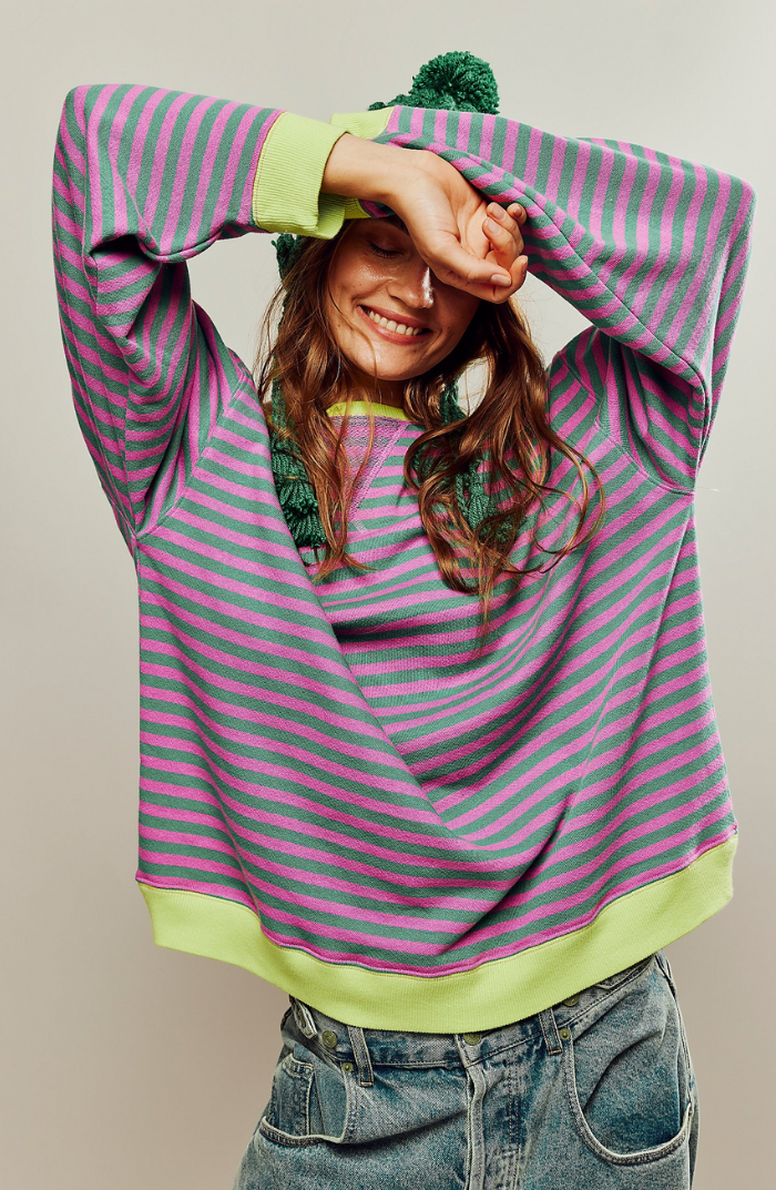 Leonie | Gestreifter Damenpullover im Oversize-Look