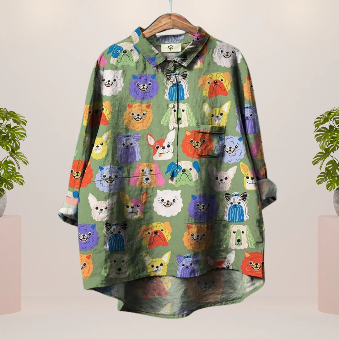Amelie | Trendiges Kunstshirt mit Printdesign