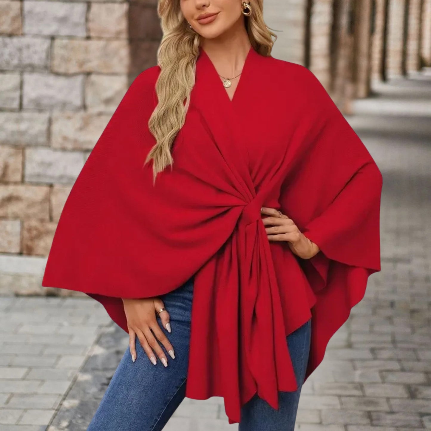 Elena | Klassischer Poncho Damen warm und elegant