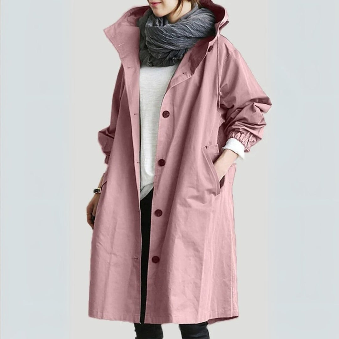 Lena | Lässiger Trenchcoat mit Kapuze für Damen