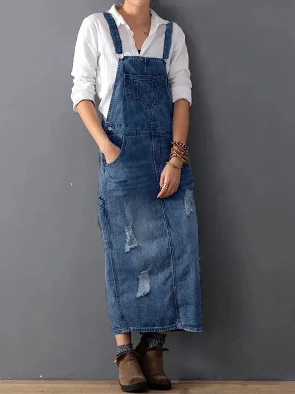 Lilly | Lockeres Latzkleid aus Denimstoff