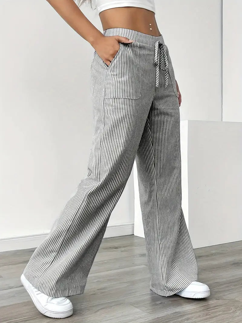 Clara | Elegante gestreifte Hose mit praktischen Taschen