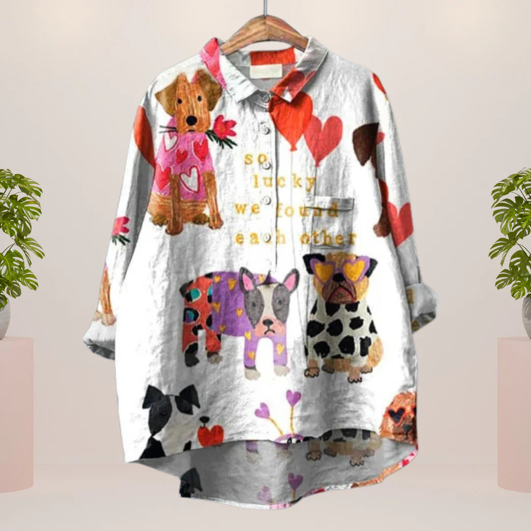 Amelie | Trendiges Kunstshirt mit Printdesign