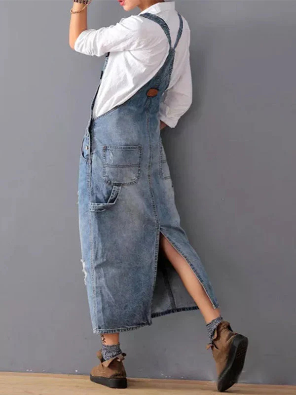 Lilly | Lockeres Latzkleid aus Denimstoff