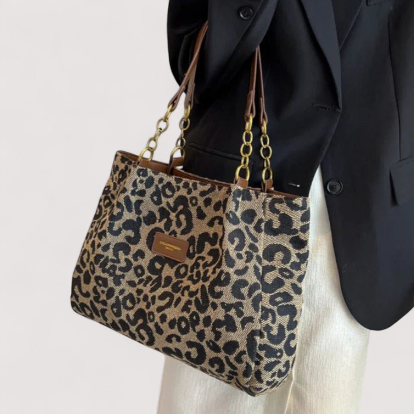 Leonie | Leopardenmuster Canvas-Shopper für Damen
