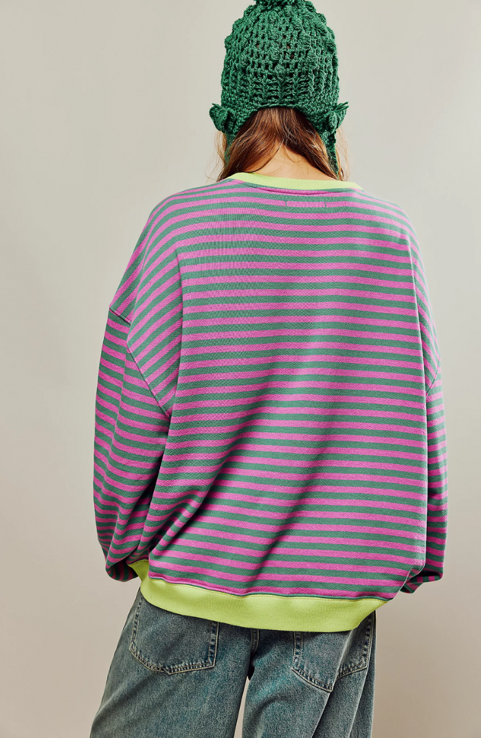 Leonie | Gestreifter Damenpullover im Oversize-Look