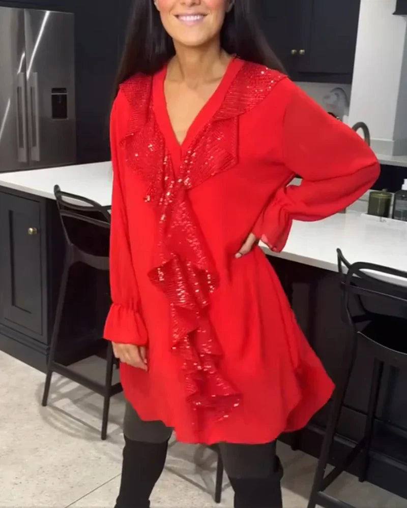 Lina | Elegante Bluse für Damen mit Volantbesatz