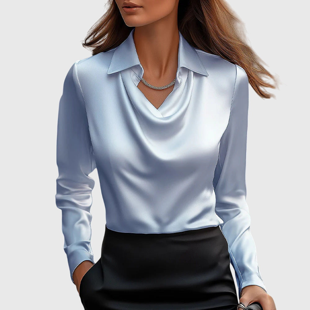 Helena | Elegante Bluse mit plissiertem Ausschnitt