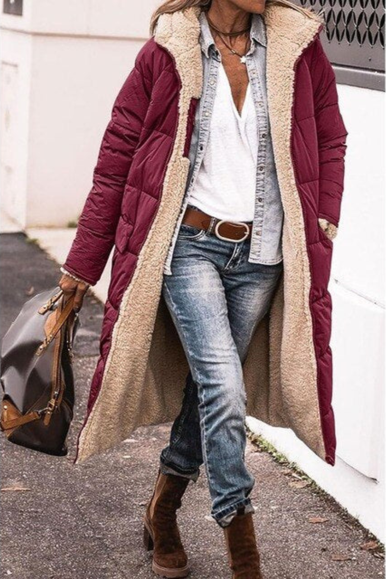 Clara | Eleganter Damen-Wendemantel mit Kapuze