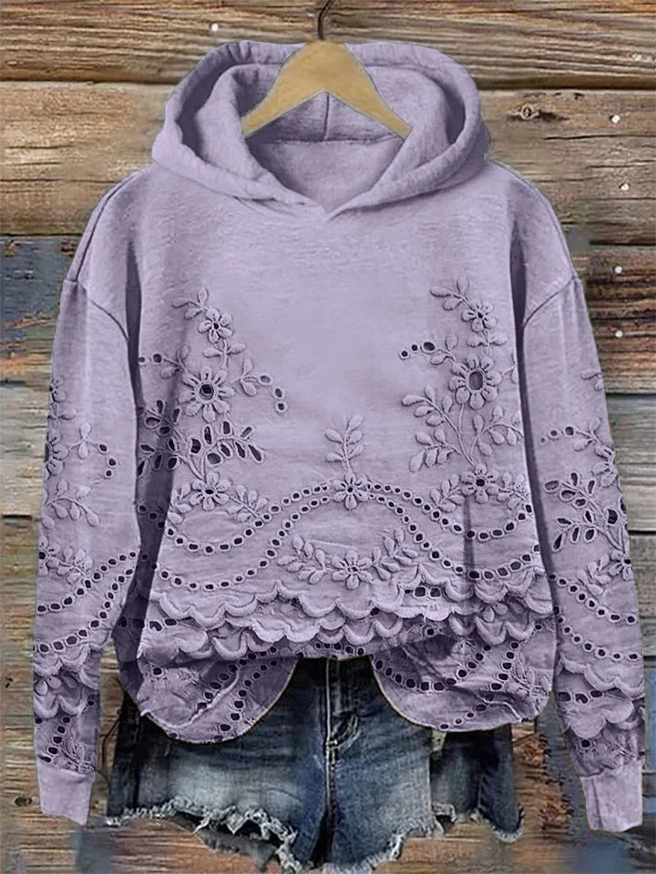Johanna | Hoodie mit Blumenstickerei im modernen Design