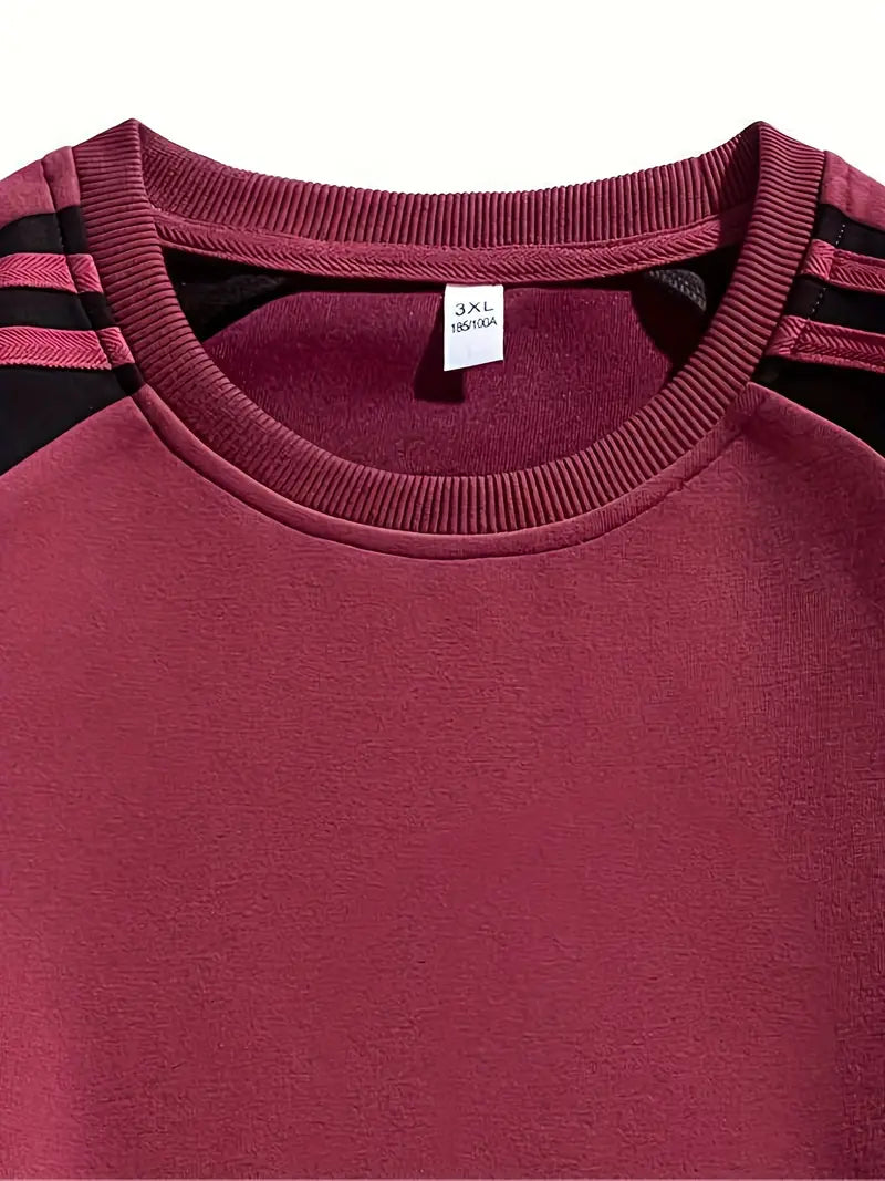 Matteo | Sweatshirt mit Streifenärmeln und Rundhalsausschnitt
