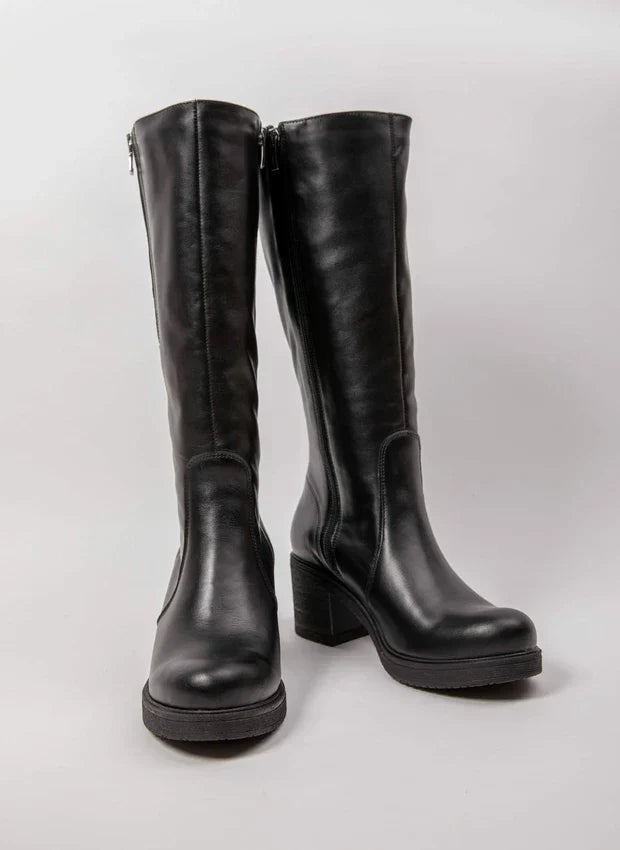 Lina | Elegante Lederstiefel mit mittlerem Absatz