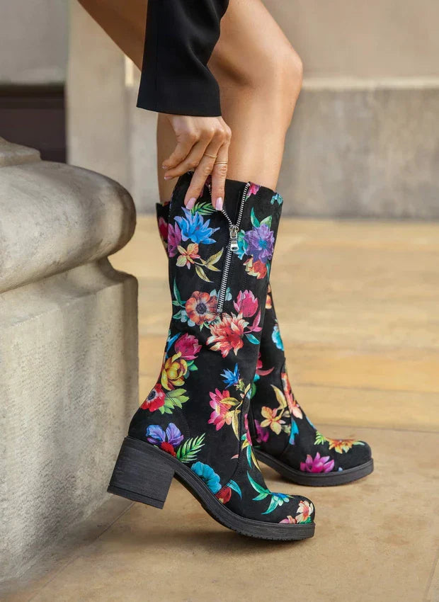 Lina | Elegante Lederstiefel mit mittlerem Absatz