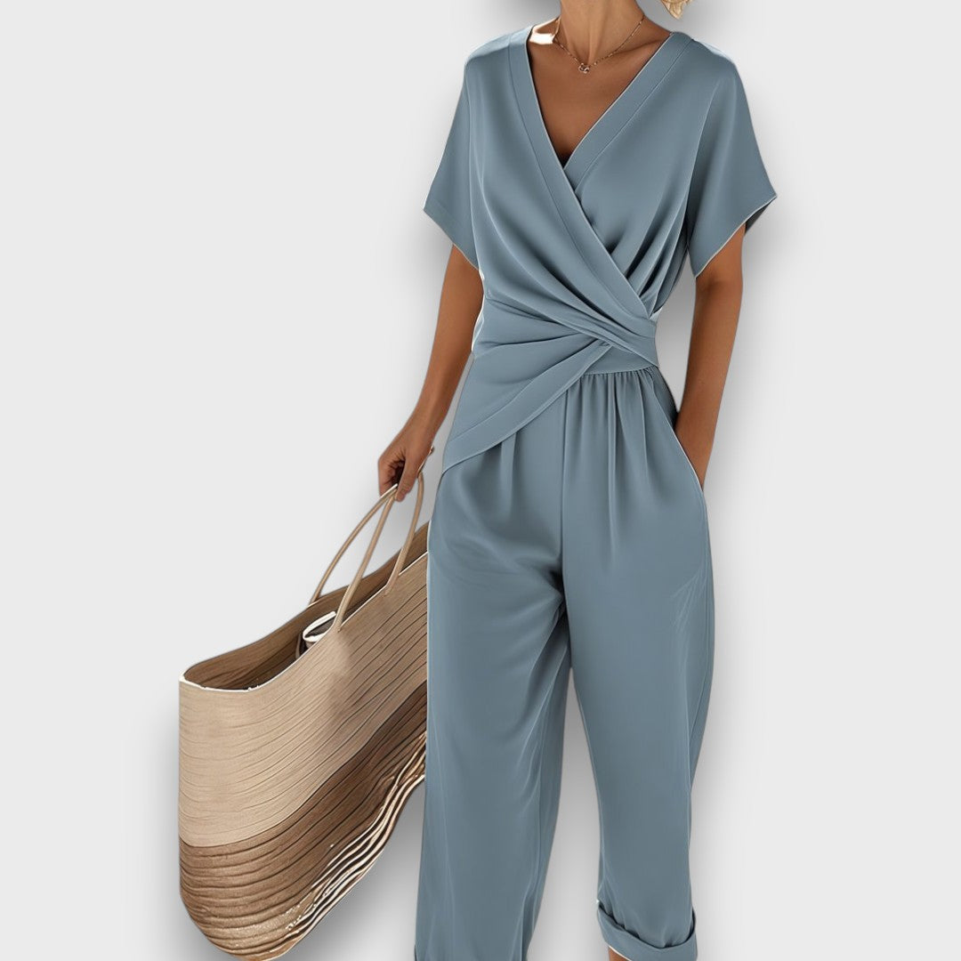 Clara | Eleganter Sommer-Jumpsuit mit Wickeloptik