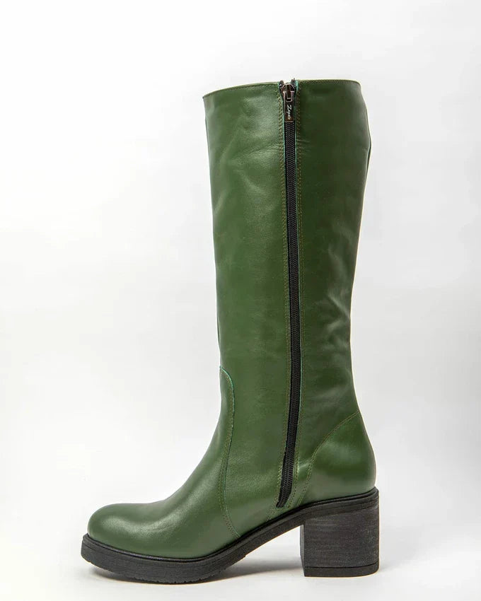 Lina | Elegante Lederstiefel mit mittlerem Absatz