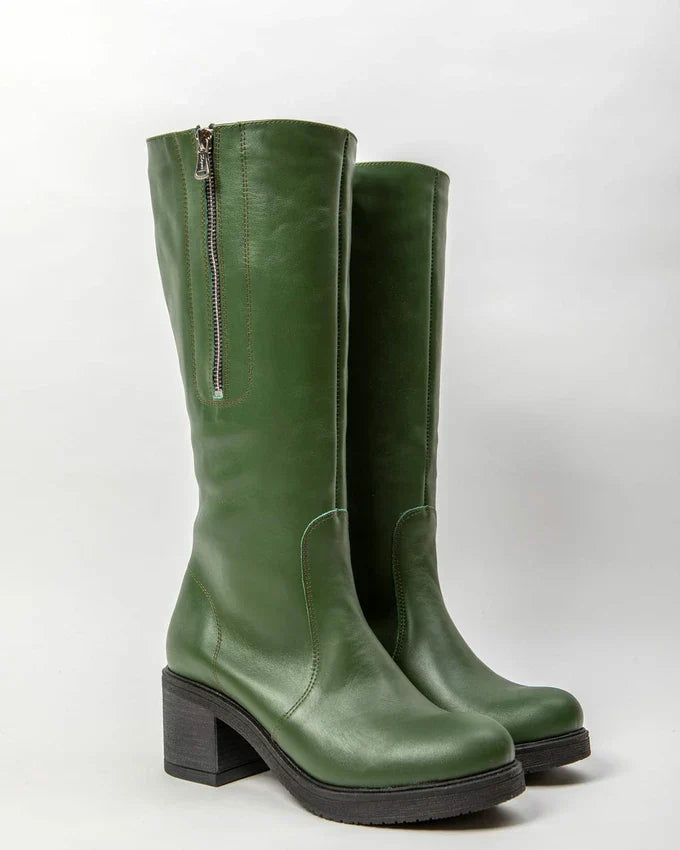 Lina | Elegante Lederstiefel mit mittlerem Absatz