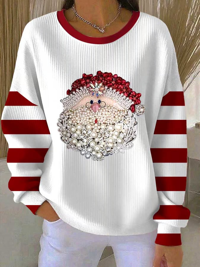 Kira | Damen Pullover Weihnachten Mit Santa & Festmotiven