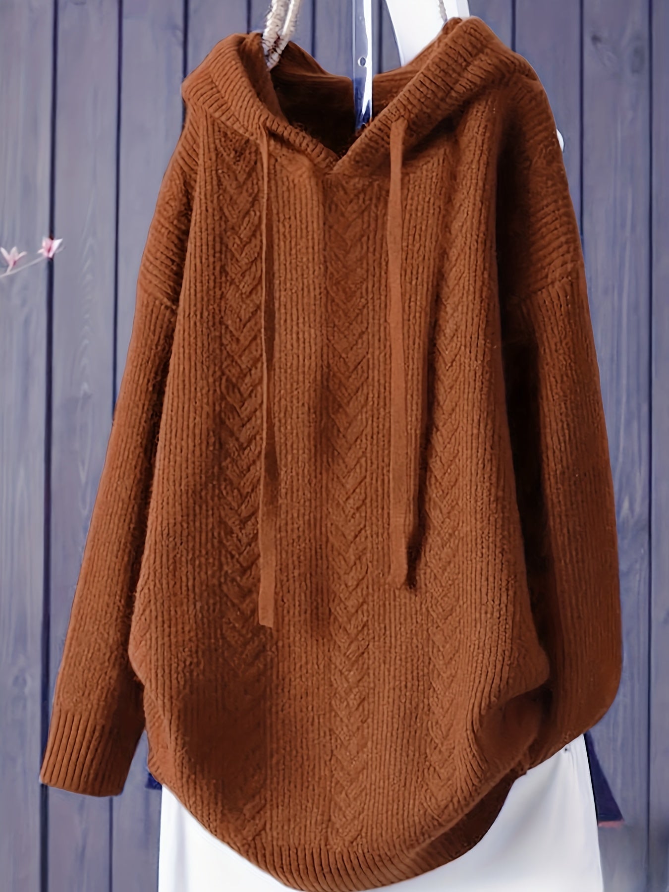 Helena | Lässiger Strick-Kapuzenpullover mit langen Ärmeln