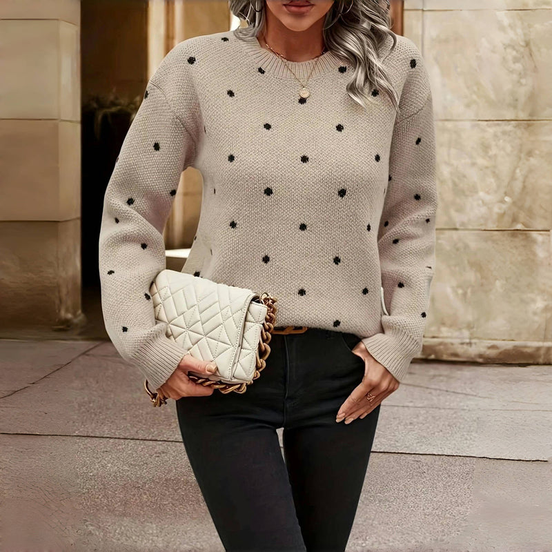 Sophie | Eleganter Strickpullover mit modernem Punktmuster