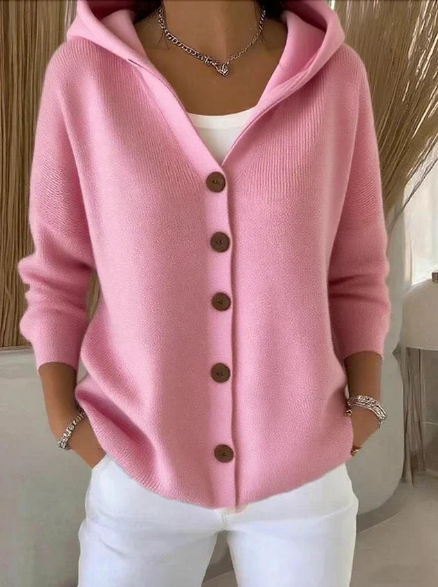 Sabrina | Trendige Strickjacke mit Kapuze im modernen Look