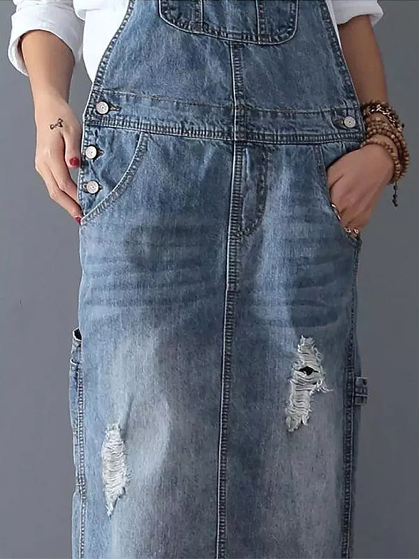 Lina | Stilvolles Jeans Latzhosen Kleid für lockere Outfits