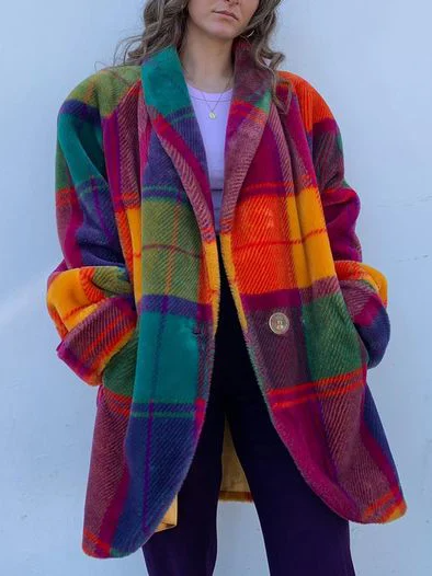 Tina | Karierte Damenjacke Oversize – modern & bequem
